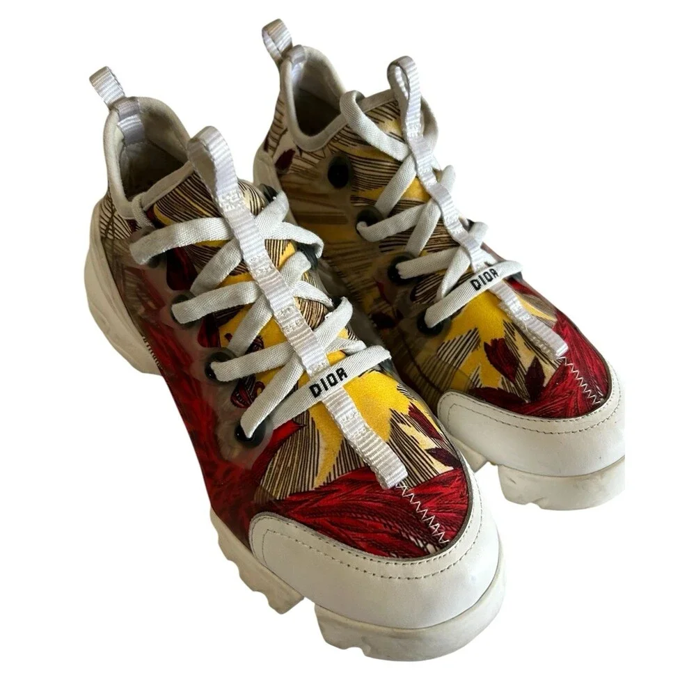 Christian Dior D Connect Chunky Floral Slip on Lace Sneaker 07-10N Size 37-38 - Picture 8 of 16